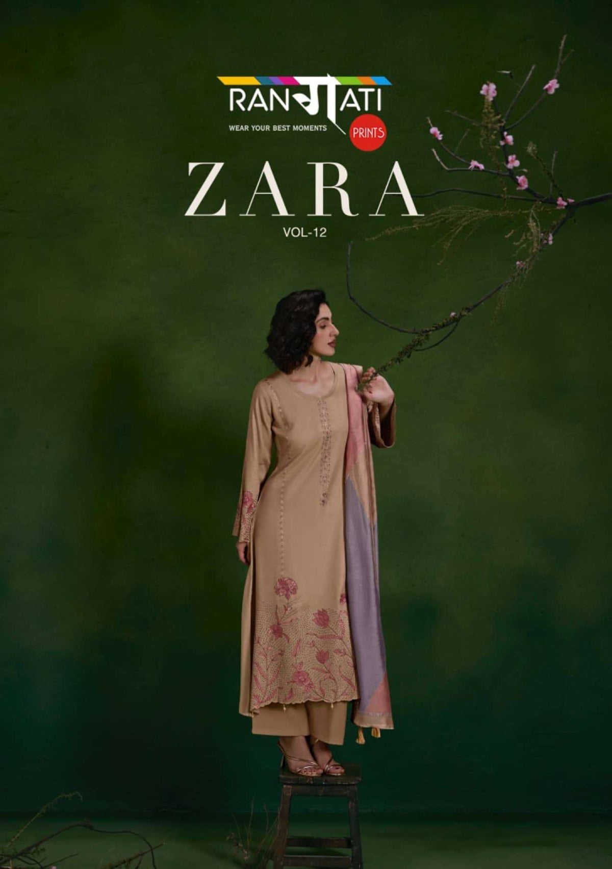 Rangati Prints Zara Vol 12 Pure Pashmina Embroidered Dress Material