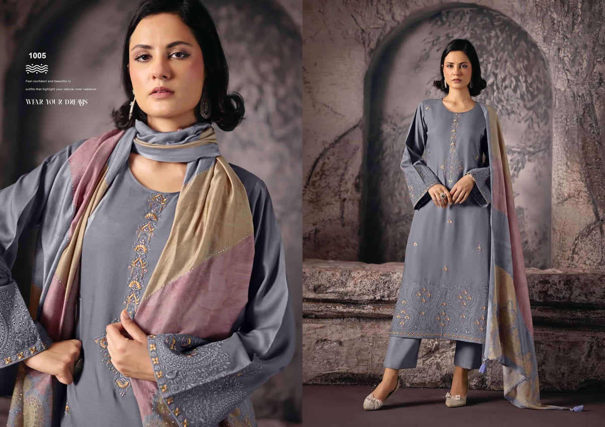 Rangati Prints Zarina Pure Pashmina Winter Wear Dress Material