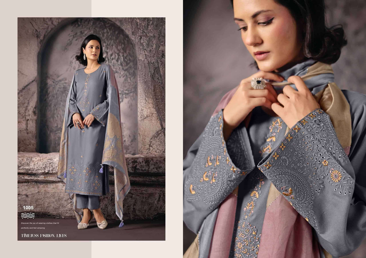 Rangati Prints Zarina Pure Pashmina Winter Wear Dress Material