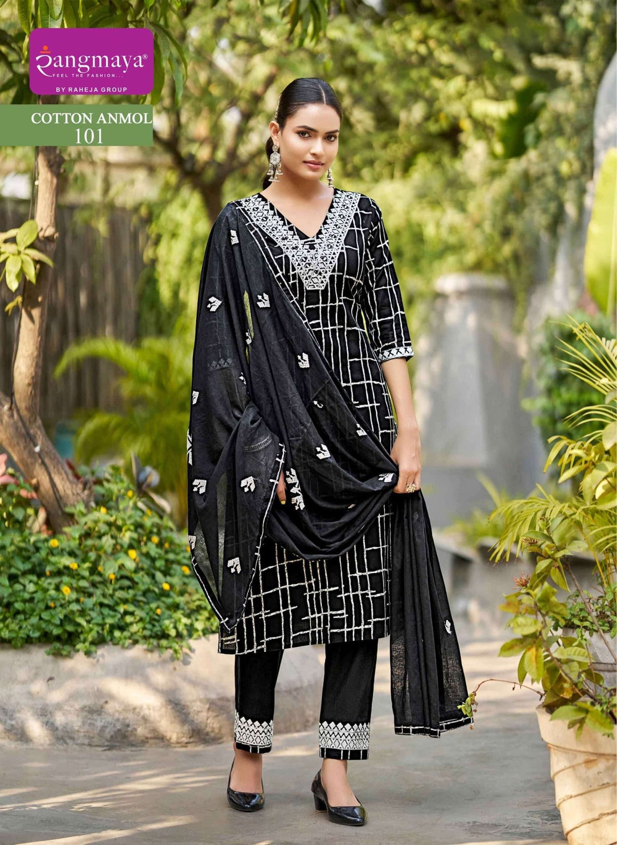 Rangmaya Cotton Anmol Pure Cotton Kurti Pant Dupatta Set - Amrah Wholesale
