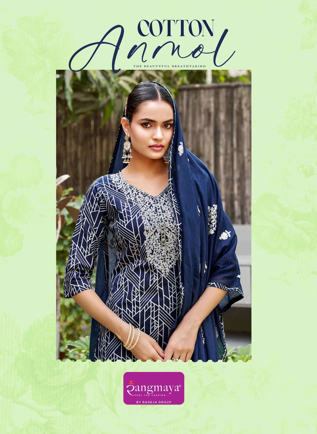 Rangmaya Cotton Anmol Pure Cotton Kurti Pant Dupatta Set - Amrah Wholesale