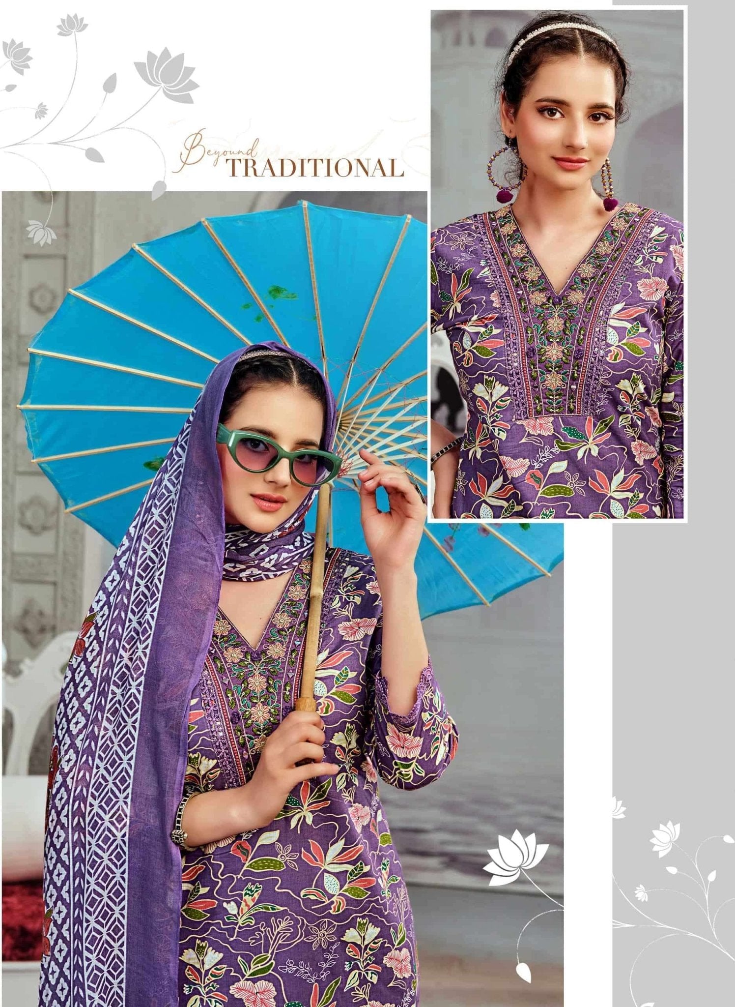 Rangmaya Cotton Crown Cotton Kurti Pant Dupatta Set - Amrah Wholesale