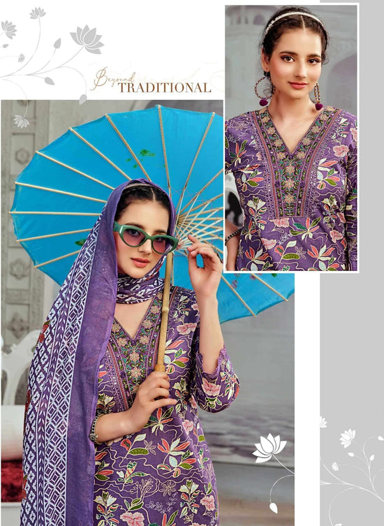 Rangmaya Cotton Crown Cotton Kurti Pant Dupatta Set - Amrah Wholesale