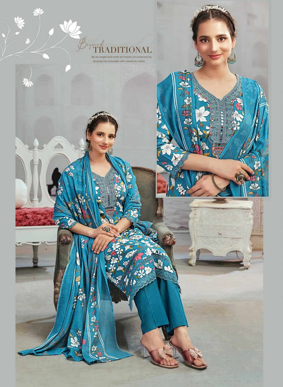Rangmaya Cotton Crown Cotton Kurti Pant Dupatta Set - Amrah Wholesale
