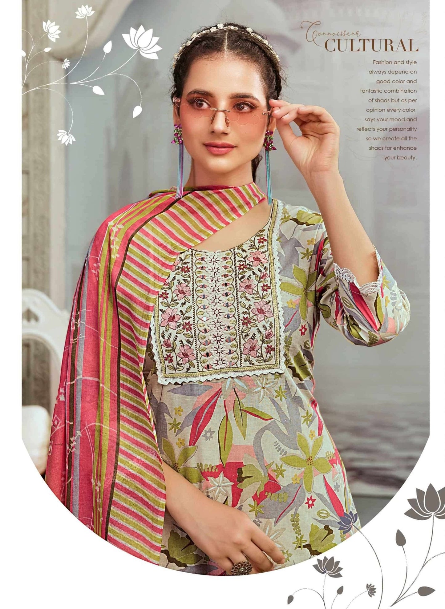 Rangmaya Cotton Crown Cotton Kurti Pant Dupatta Set - Amrah Wholesale