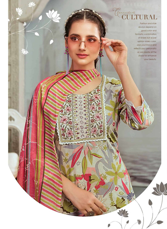 Rangmaya Cotton Crown Cotton Kurti Pant Dupatta Set - Amrah Wholesale
