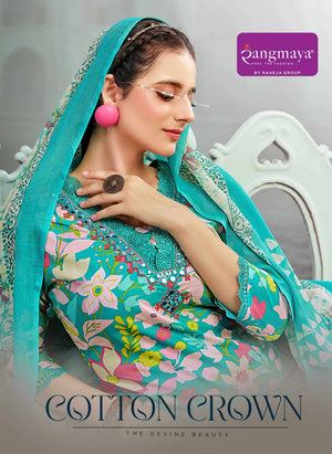 Rangmaya Cotton Crown Cotton Kurti Pant Dupatta Set