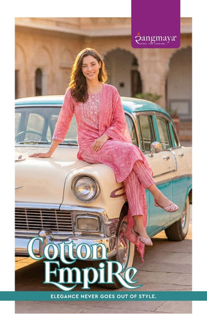 Rangmaya Cotton Empire Cotton Kurti Pant Dupatta Set - Amrah Wholesale
