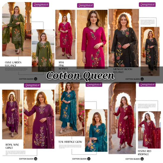Rangmaya Cotton Queen Dhabu Cotton Salwar Suit Set