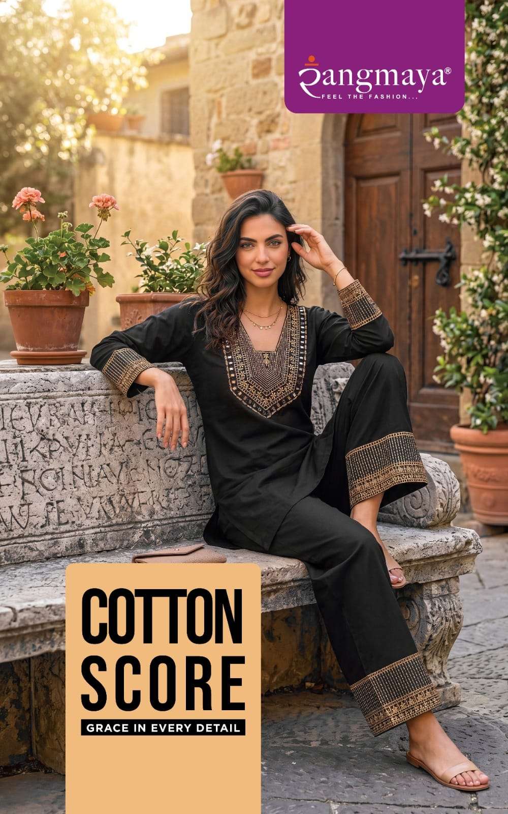 Rangmaya Cotton Score Cotton Dhabu Co Ord Set