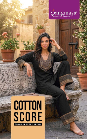 Rangmaya Cotton Score Cotton Dhabu Co Ord Set