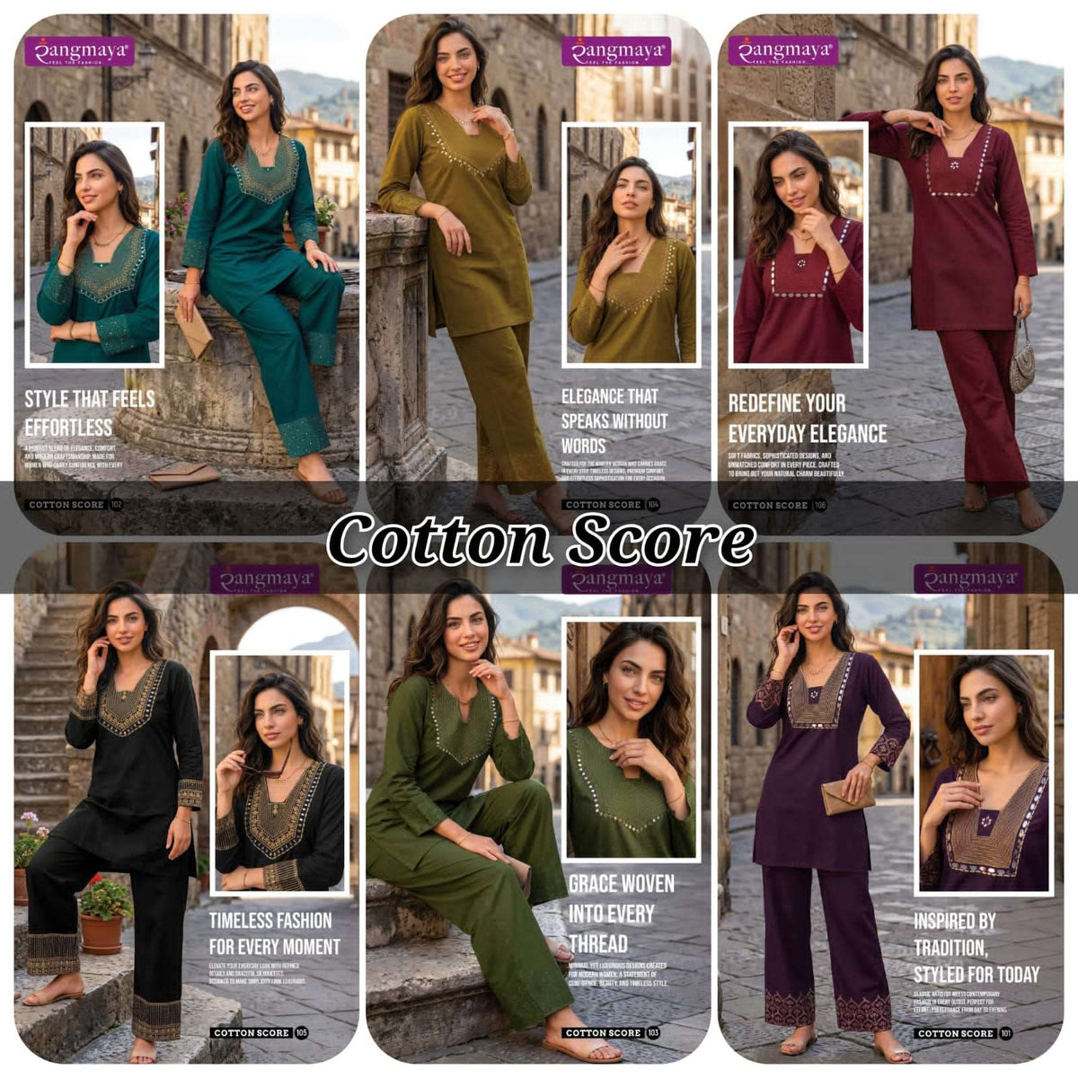 Rangmaya Cotton Score Cotton Dhabu Co Ord Set