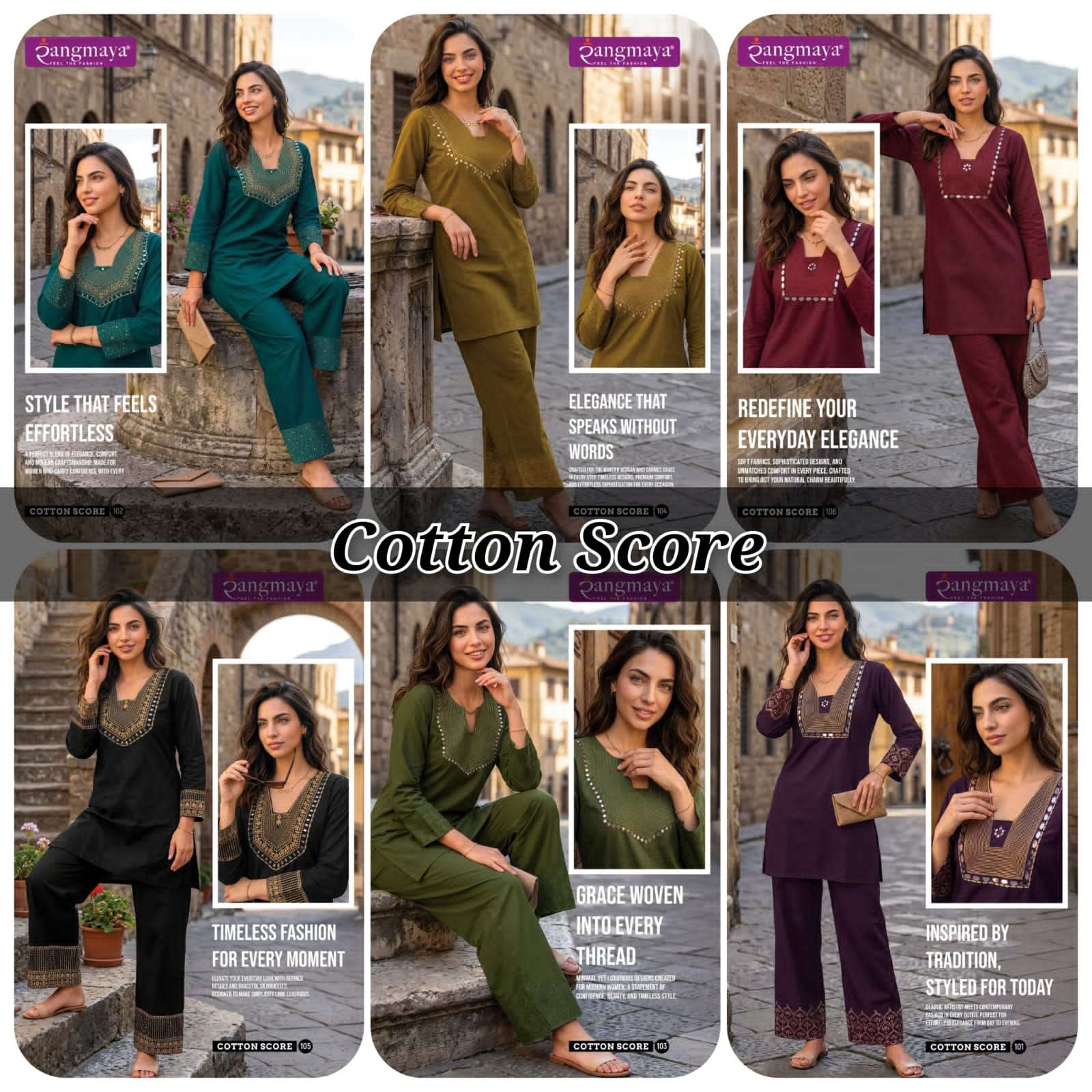Rangmaya Cotton Score Cotton Dhabu Co Ord Set