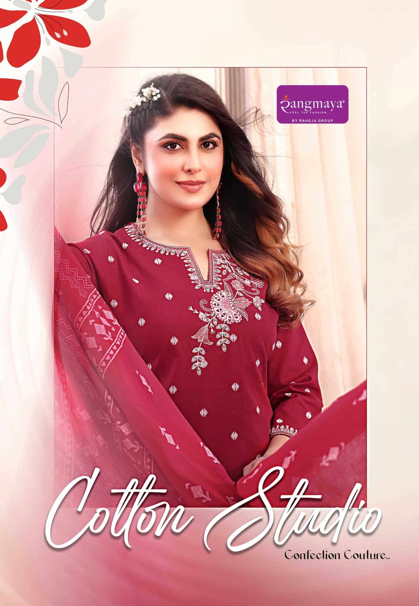 Rangmaya Cotton Studio Cotton Jacquard Kurti Bottom Dupatta Set