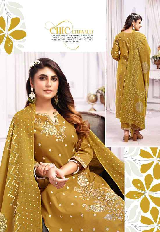 Rangmaya Cotton Studio Cotton Jacquard Kurti Bottom Dupatta Set