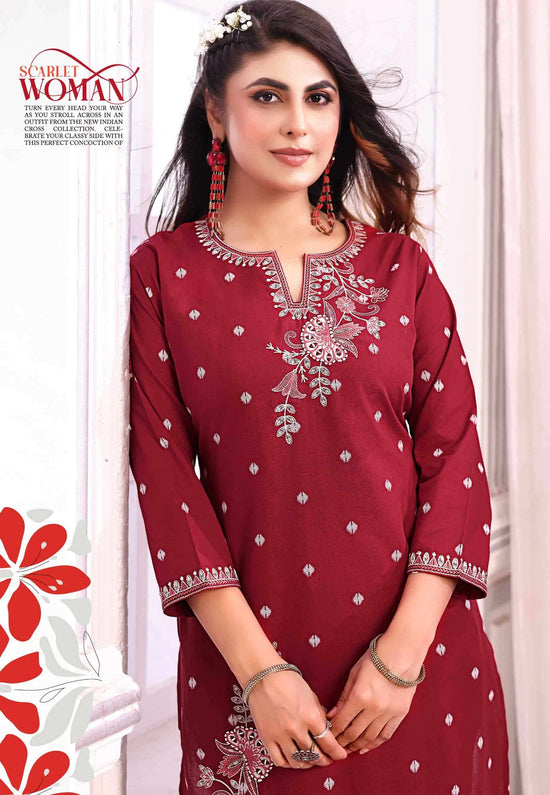 Rangmaya Cotton Studio Cotton Jacquard Kurti Bottom Dupatta Set
