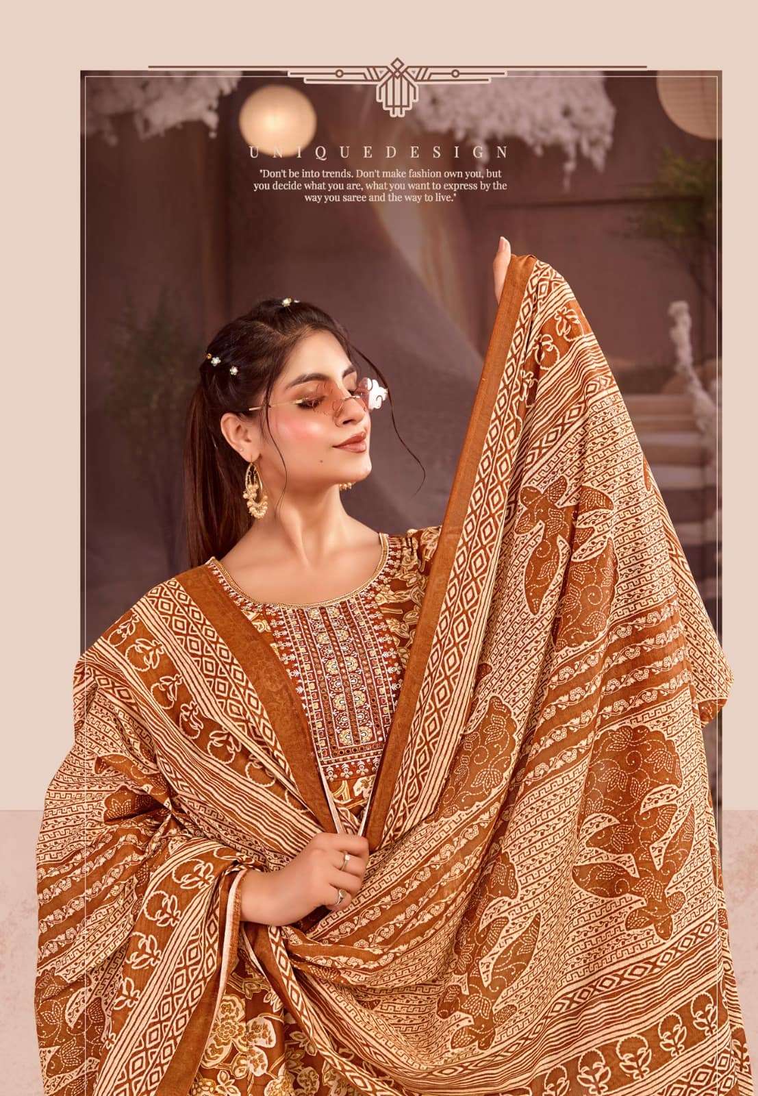 Rangmaya Cotton Velvet Cotton Ready-made Kurti Pant Dupatta Set
