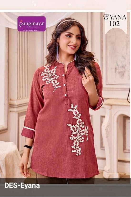 Rangmaya Eyana Cotton Embroidered Stitched Tunics Set