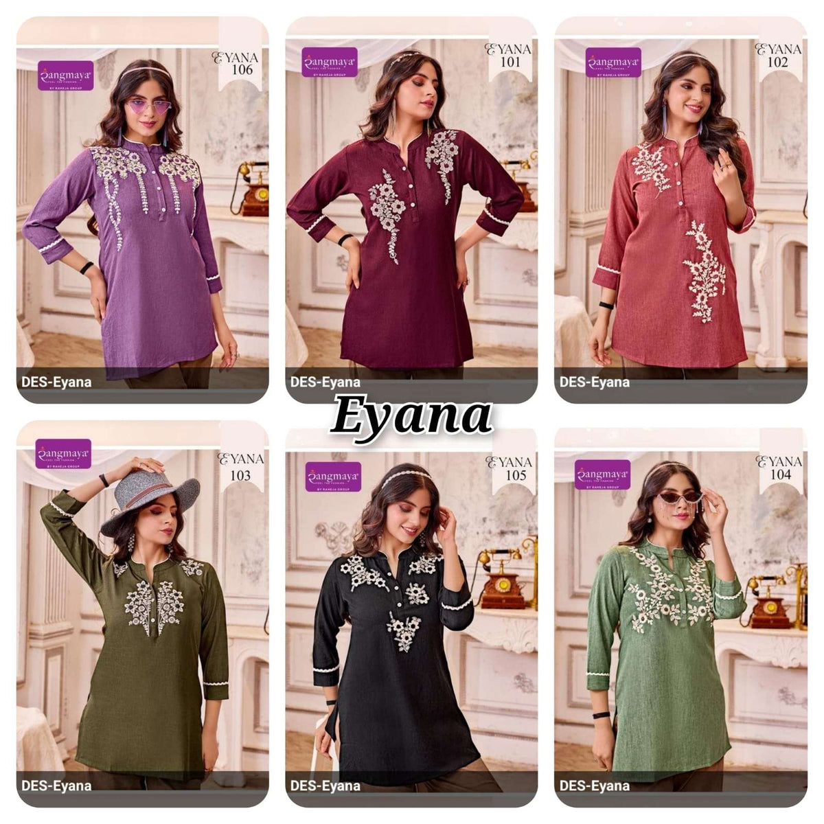 Rangmaya Eyana Cotton Embroidered Stitched Tunics Set