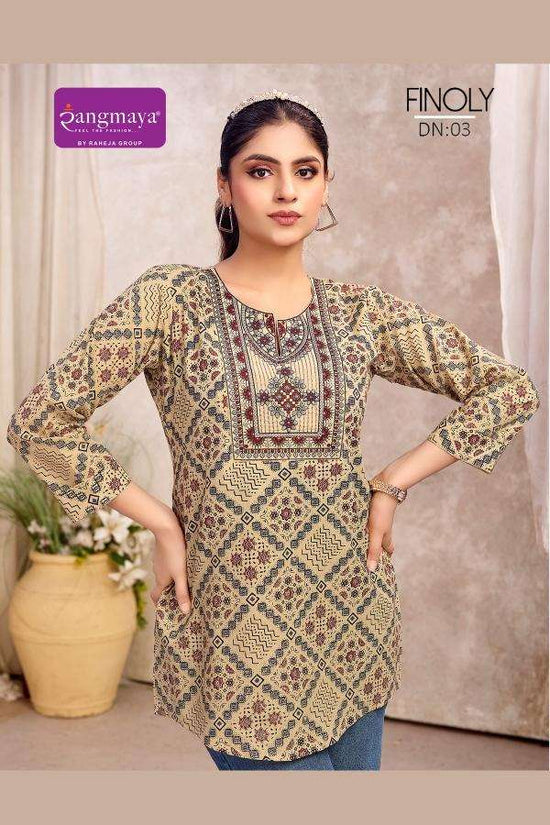 Rangmaya Finoly Cotton Tunic Tops - Amrah Wholesale