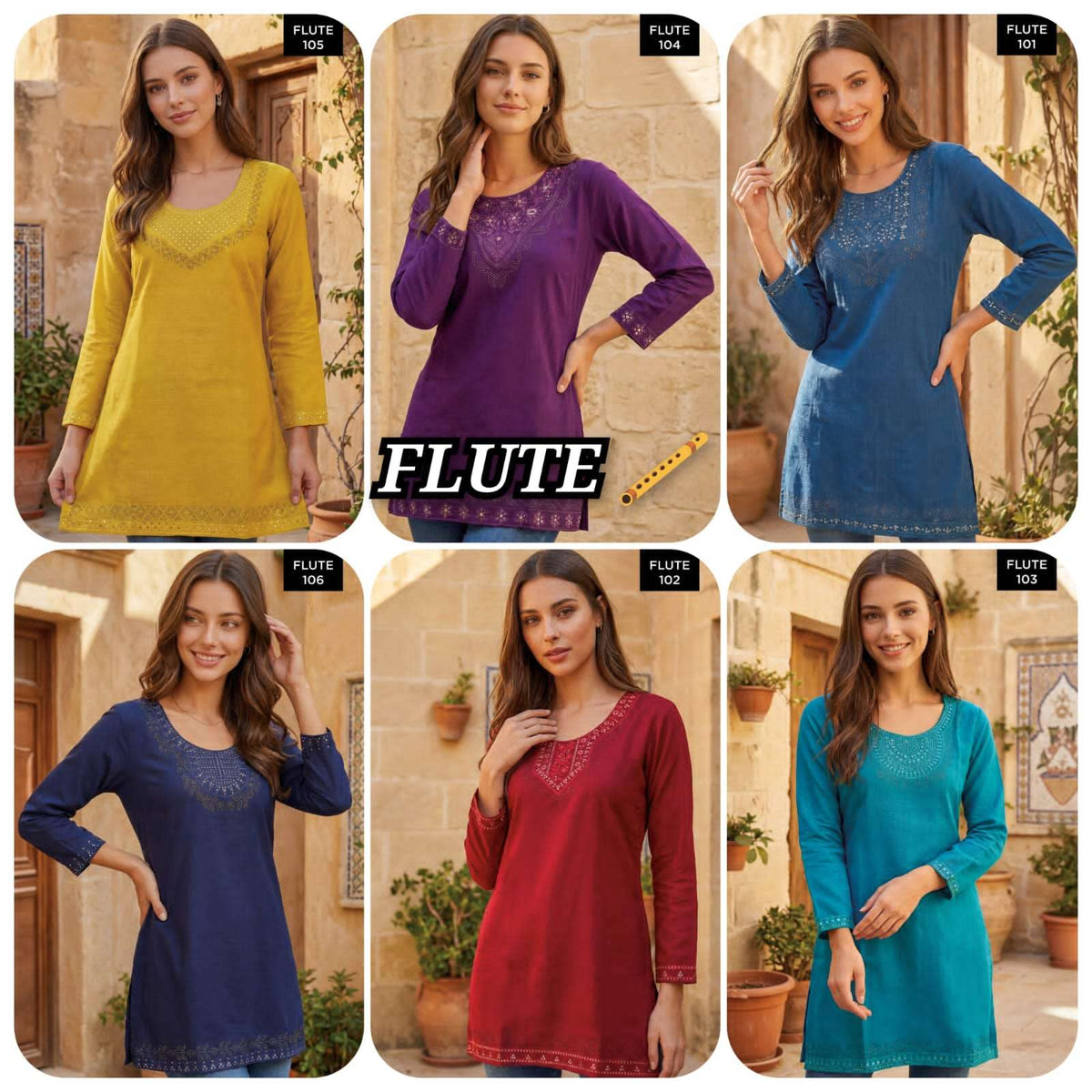Rangmaya Flute Verican Western Wear Tunic Tops - Amrah Wholesale