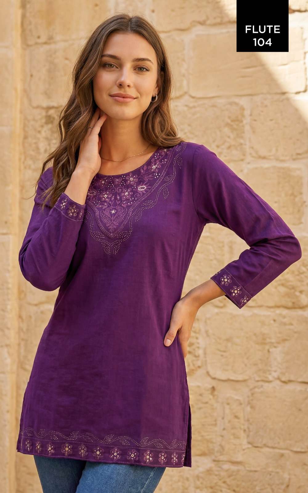 Rangmaya Flute Verican Western Wear Tunic Tops - Amrah Wholesale