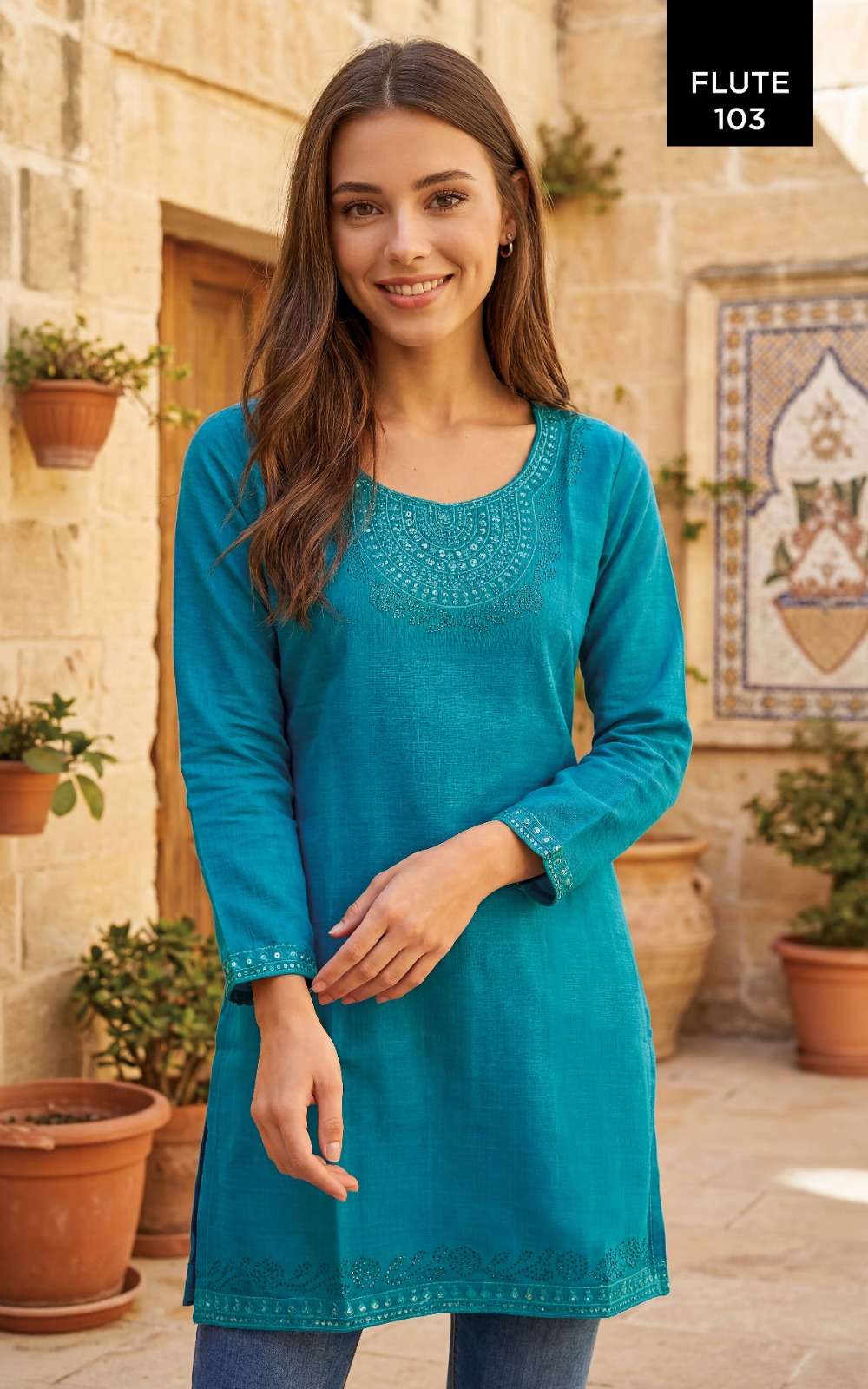 Rangmaya Flute Verican Western Wear Tunic Tops - Amrah Wholesale