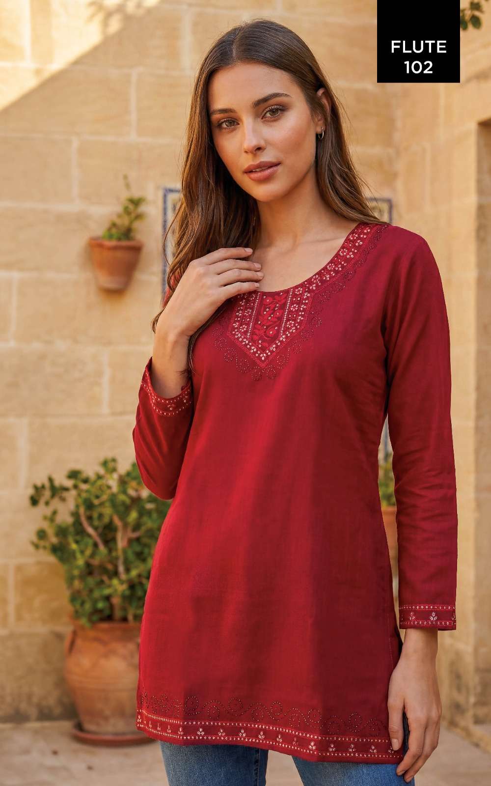 Rangmaya Flute Verican Western Wear Tunic Tops - Amrah Wholesale