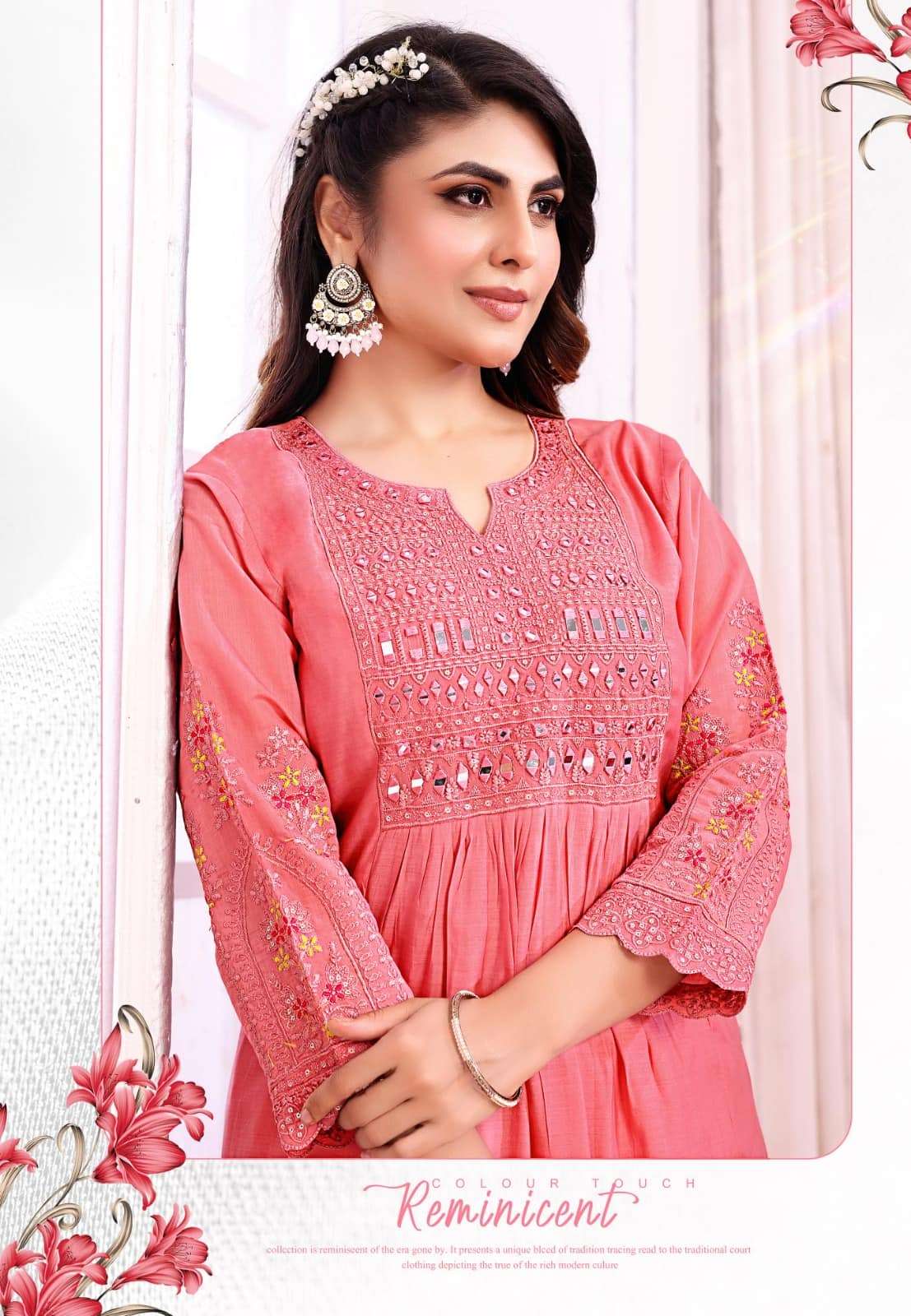 Rangmaya Hania Mal Chanderi Kurti Pant Dupatta Set - Amrah Wholesale