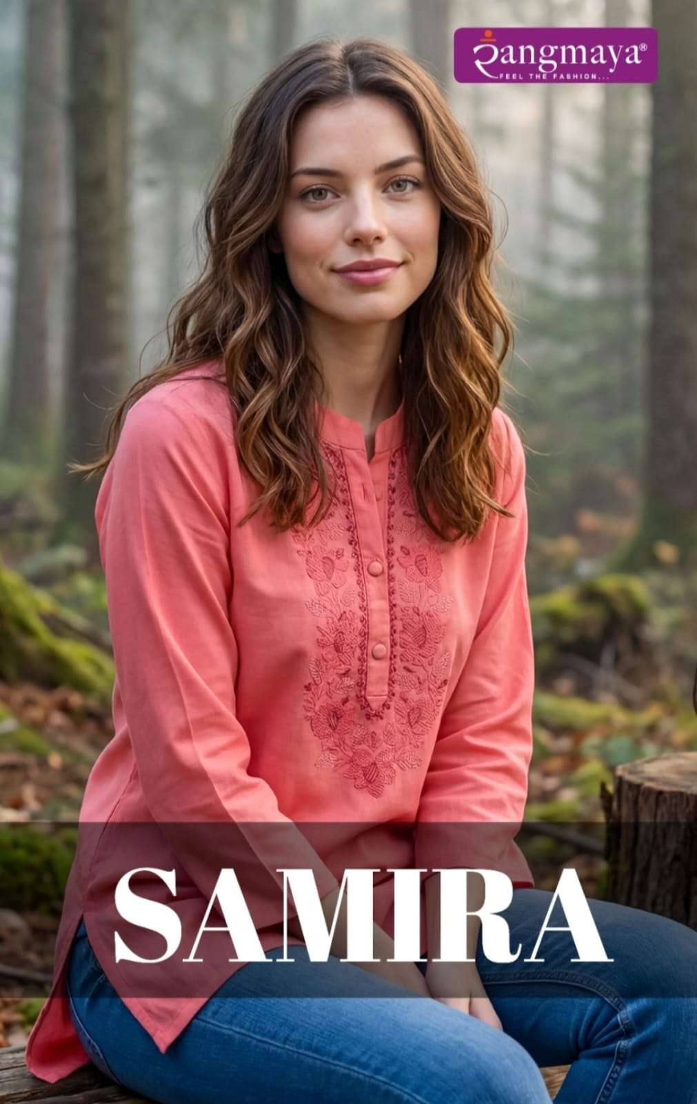 Rangmaya Samira Rayon Work Short Tops