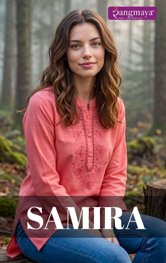 Rangmaya Samira Rayon Work Short Tops