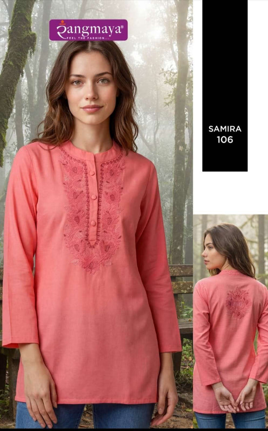 Rangmaya Samira Rayon Work Short Tops