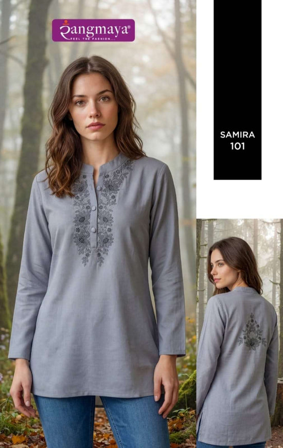 Rangmaya Samira Rayon Work Short Tops