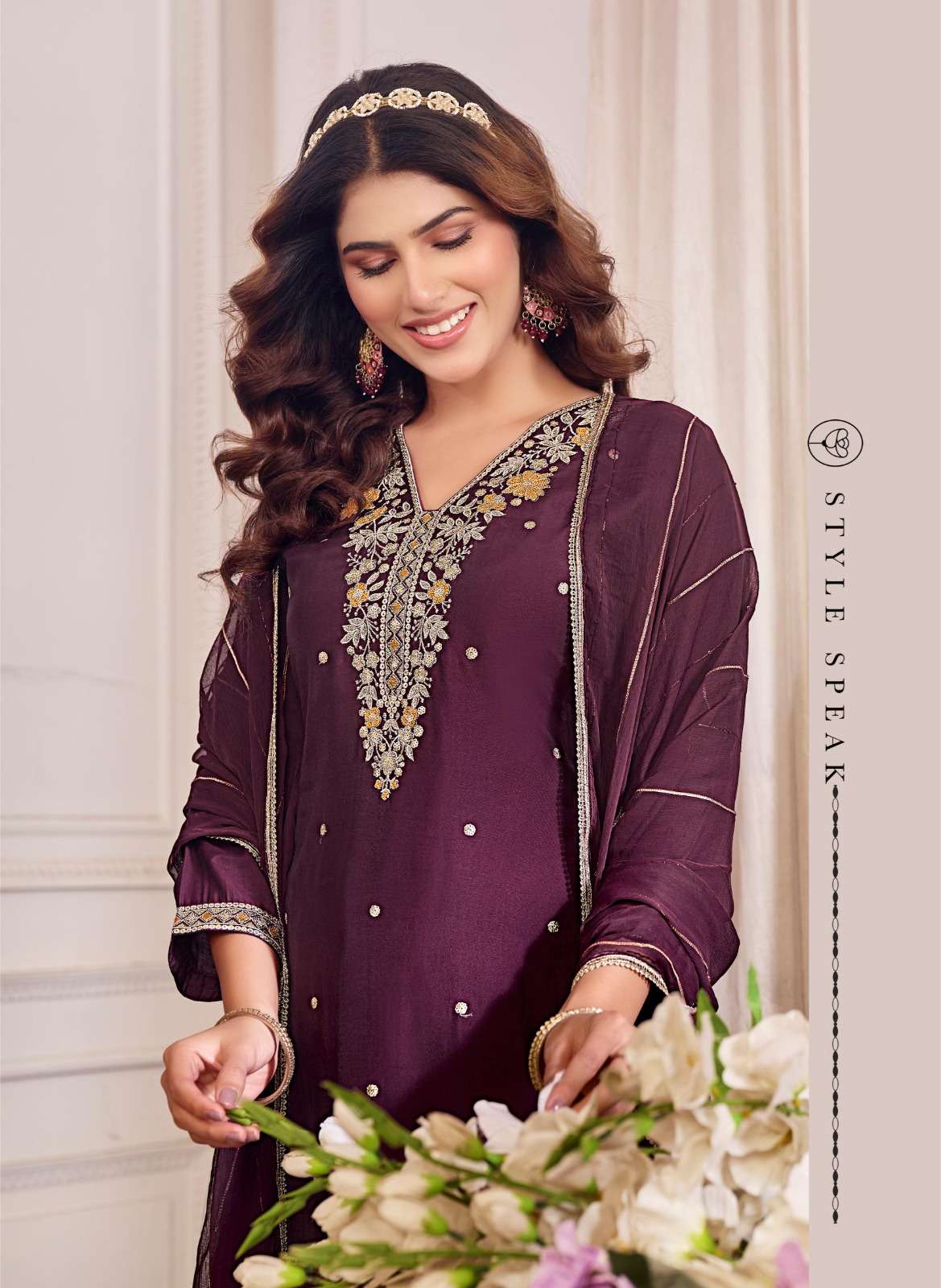 Rangmaya Siya Roman Kurti Pant Dupatta Set - Amrah Wholesale