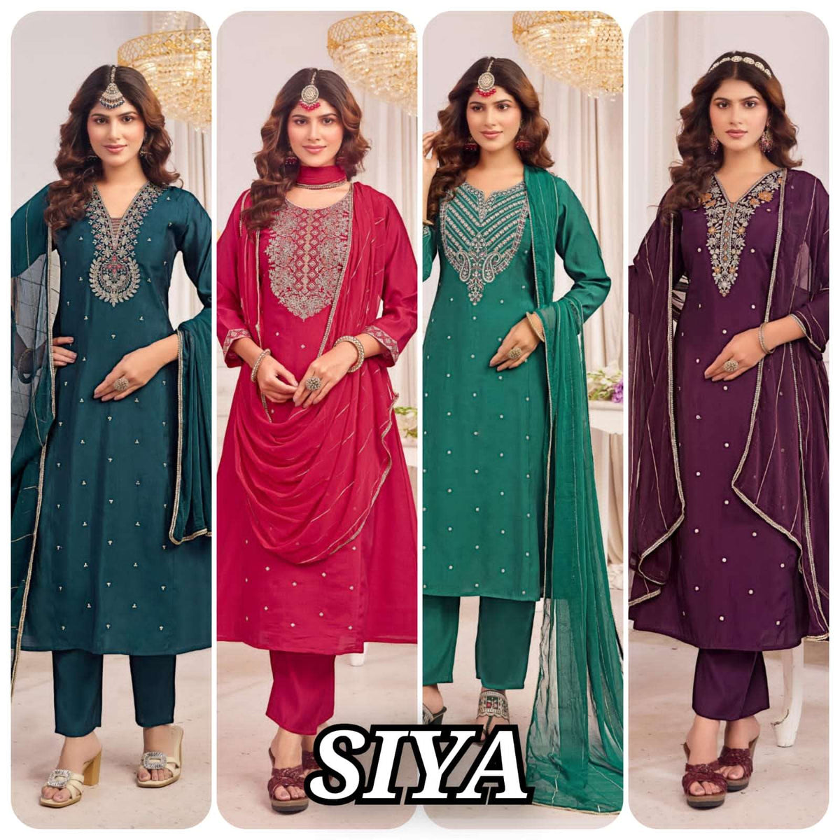 Rangmaya Siya Roman Kurti Pant Dupatta Set - Amrah Wholesale