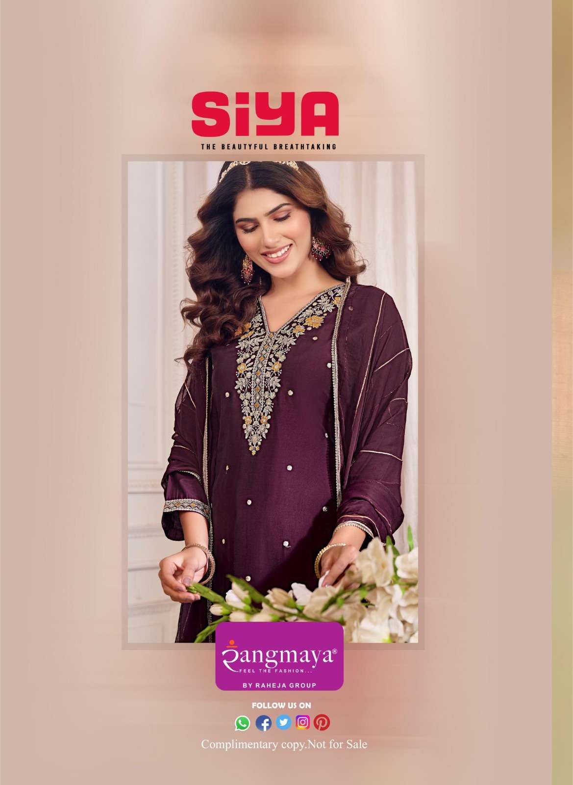 Rangmaya Siya Roman Kurti Pant Dupatta Set - Amrah Wholesale