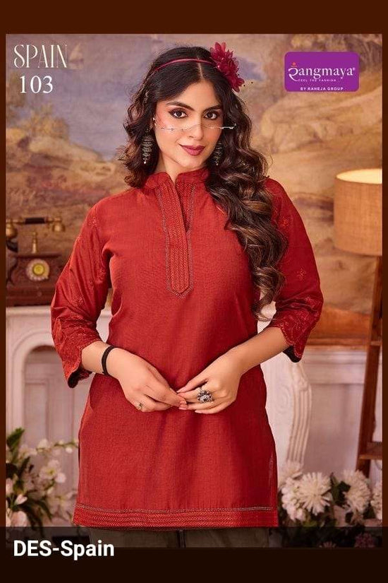 Rangmaya Spain Vertican Printed Readymade Tunics