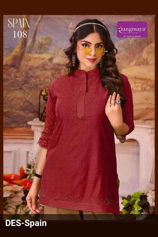 Rangmaya Spain Vertican Printed Readymade Tunics