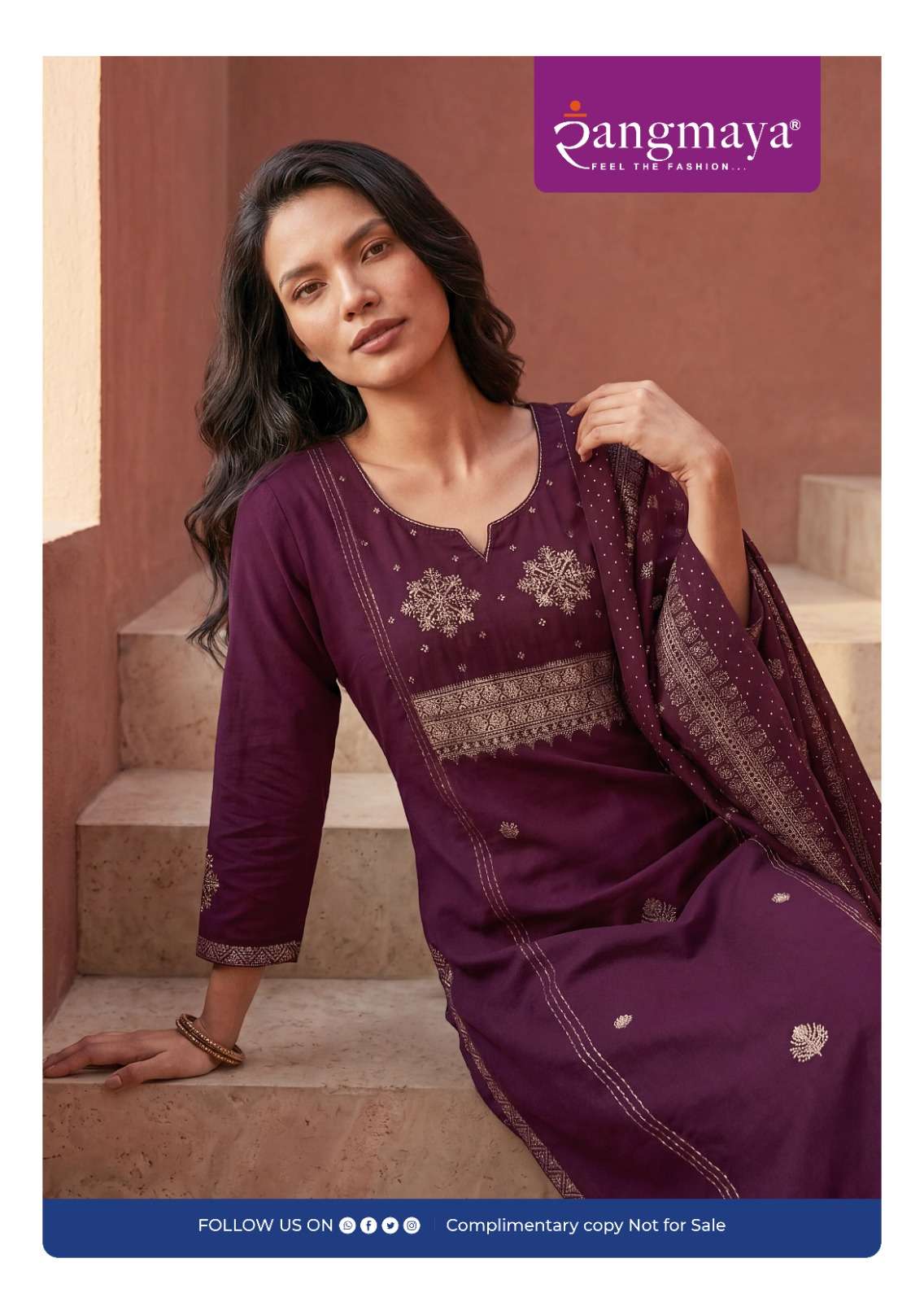 Rangmaya Cotton Zulfi Dabu Cotton Kurti Pant Dupatta Set