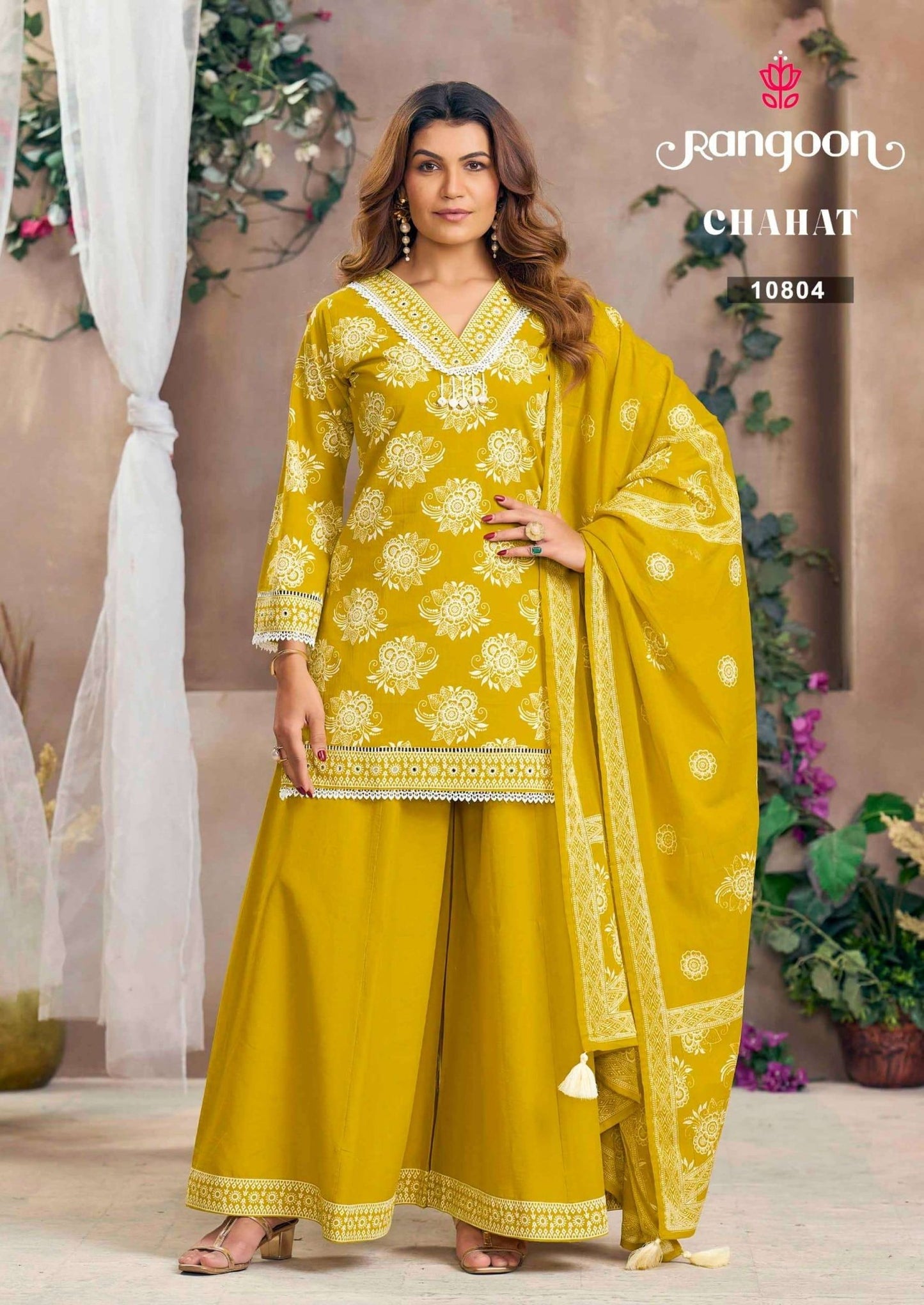 Rangoon Chahat Cotton Kurti Pant Dupatta Set - Amrah Wholesale
