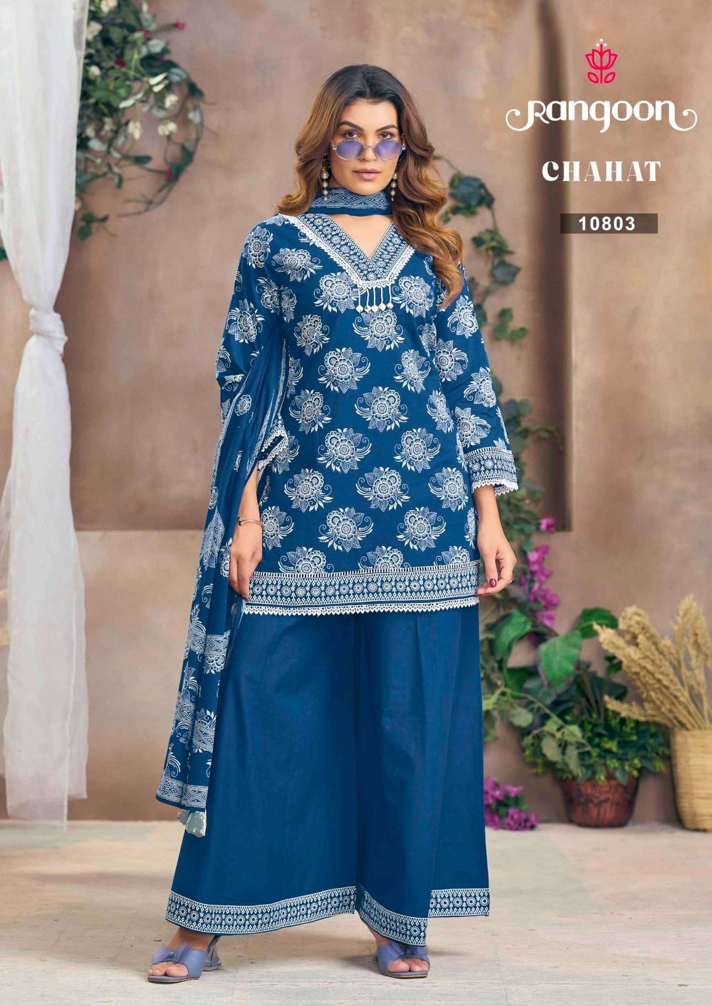Rangoon Chahat Cotton Kurti Pant Dupatta Set - Amrah Wholesale