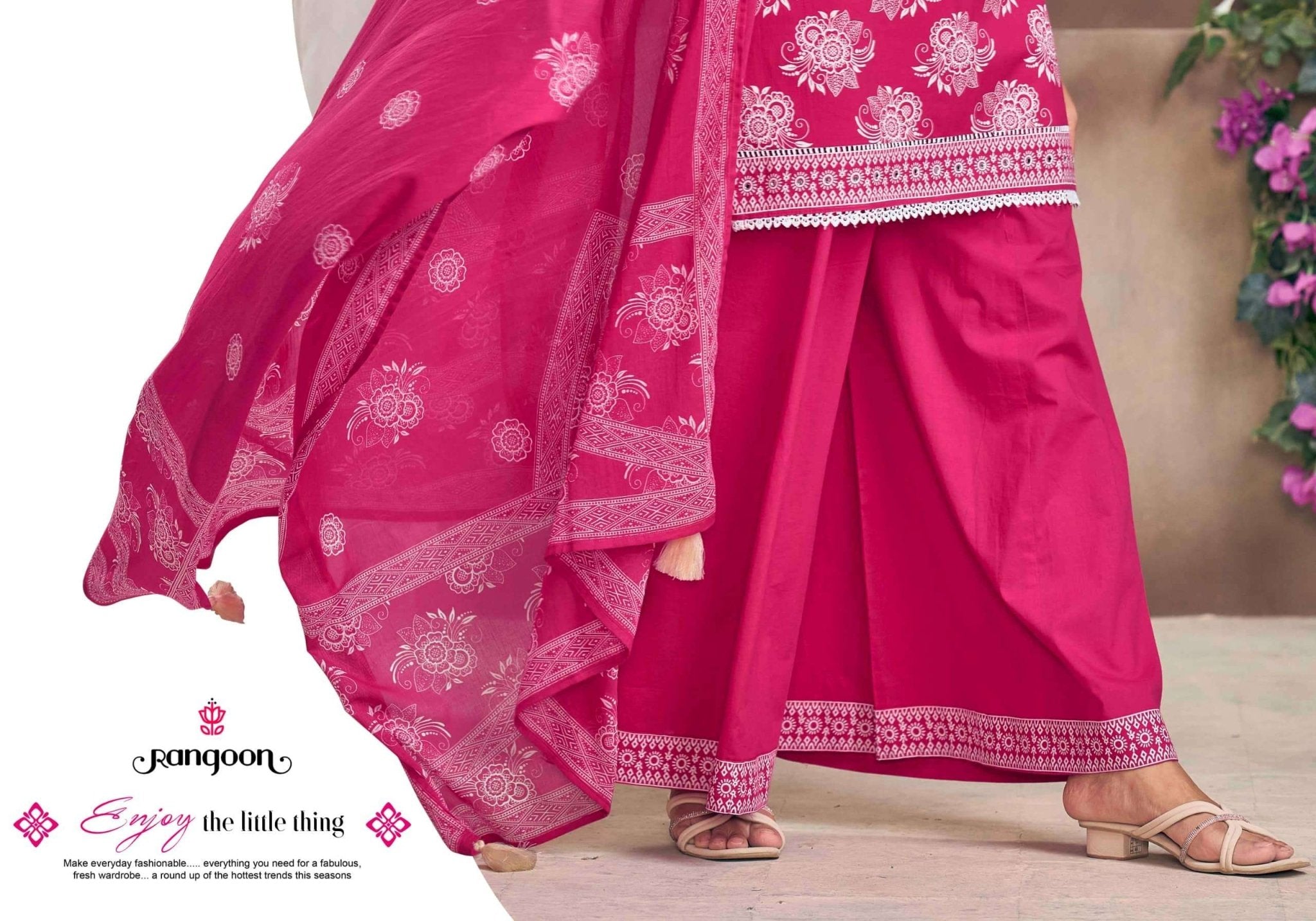 Rangoon Chahat Cotton Kurti Pant Dupatta Set - Amrah Wholesale