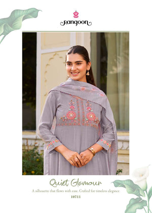 Rangoon Kurti Dhara Cotton Mal Chanderi Kurti Pant Dupatta Set
