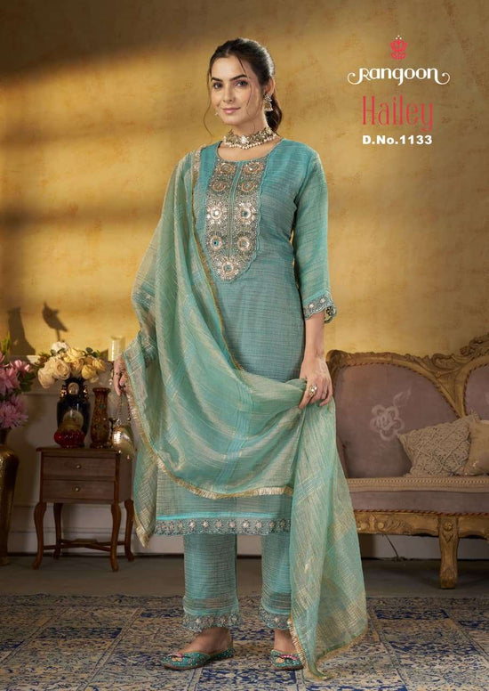 Rangoon Hailey Jacquard Mirror Work Salwar Suit Set