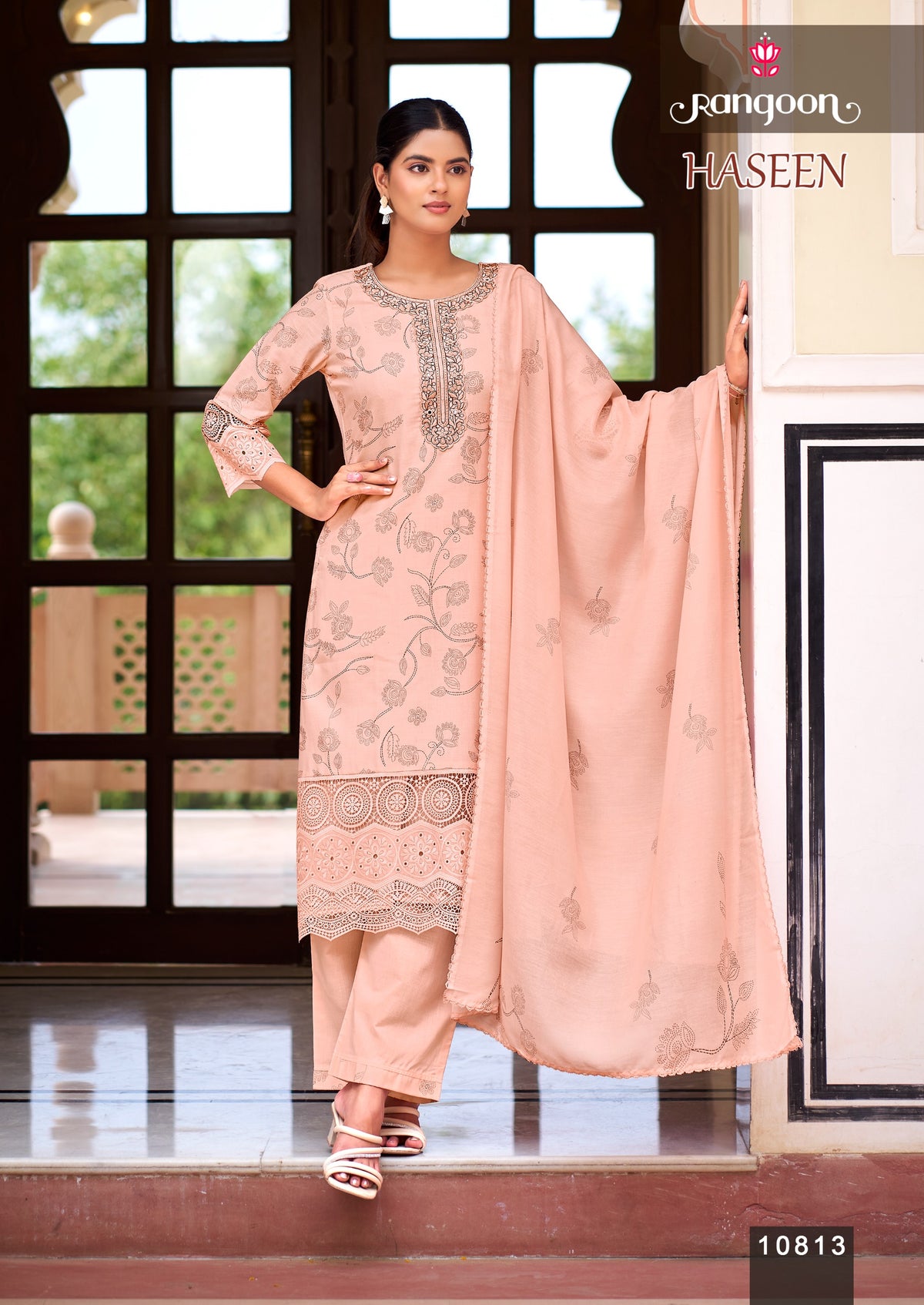 Rangoon Haseen Cotton Digital Printed Kurti Pant Dupatta Set