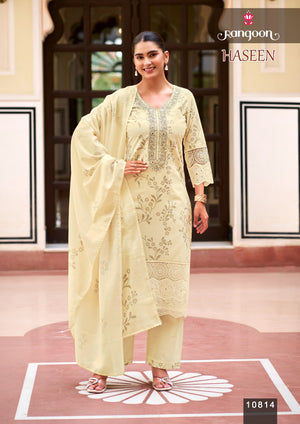 Rangoon Haseen Cotton Digital Printed Kurti Pant Dupatta Set