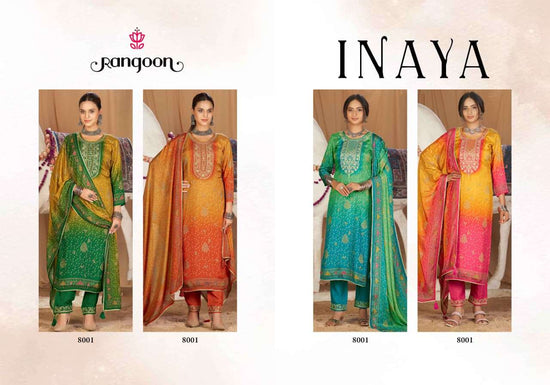 RANGOON INAYA Muslin Embroidered Punjabi Suit - Amrah Wholesale