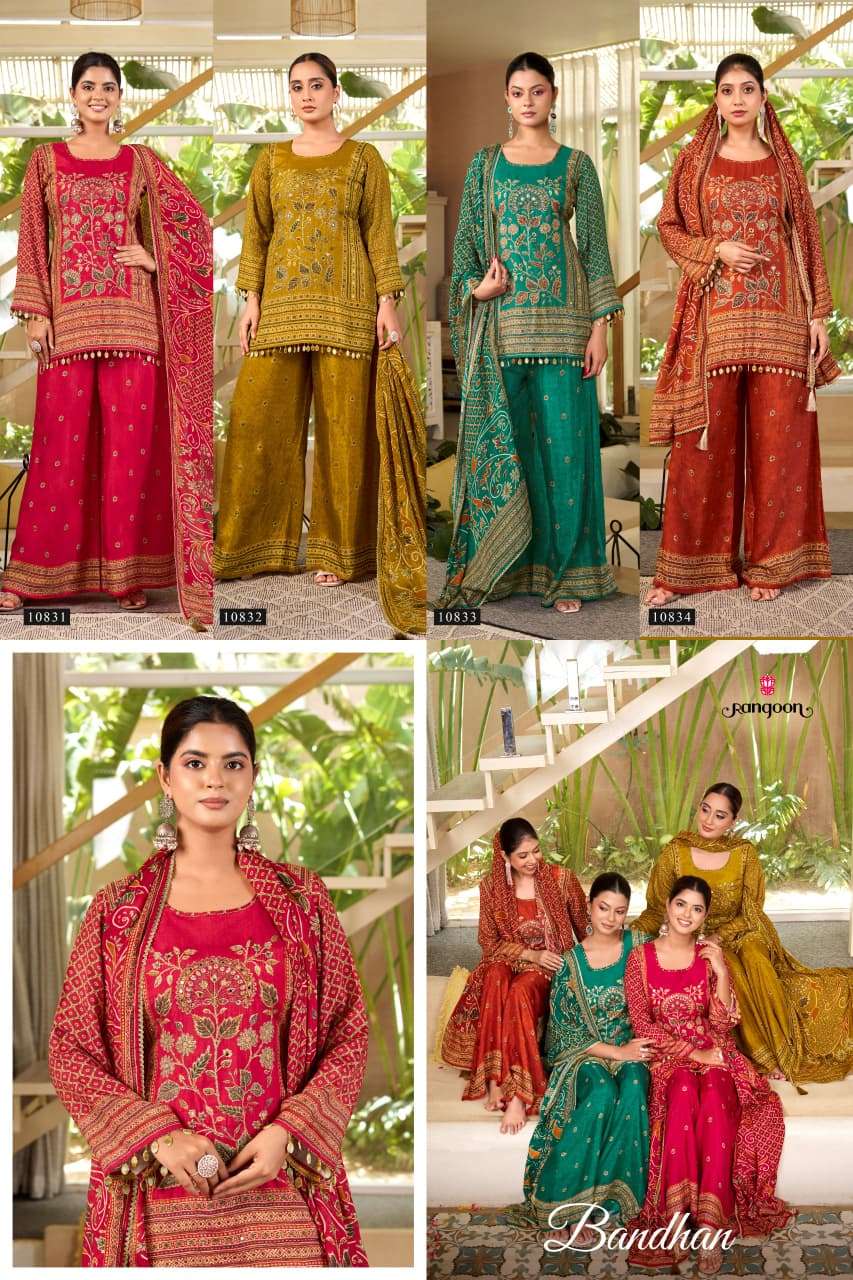 Rangoon Kurti Bandhan Pure Muslin Salwar Suit Set - Amrah Wholesale