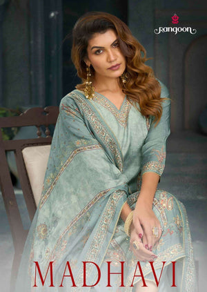 Rangoon Kurti Madhavi Pure Muslin Salwar Suit Set - Amrah Wholesale