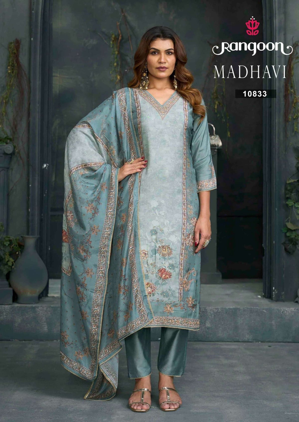 Rangoon Kurti Madhavi Pure Muslin Salwar Suit Set - Amrah Wholesale